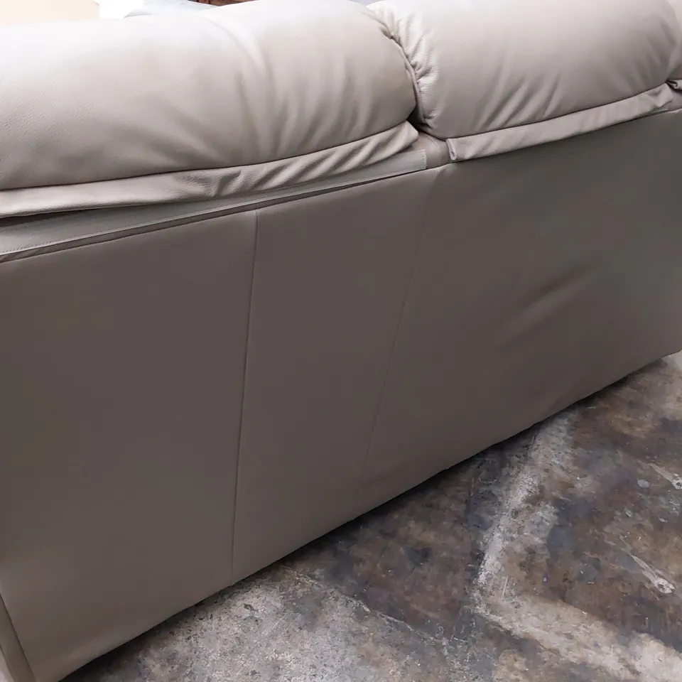 QUALITY BRITISH DESIGNER G PLAN NEWMARKET THREE SEATER SOFA CAMBRIDGE TAUPE LEATHER 