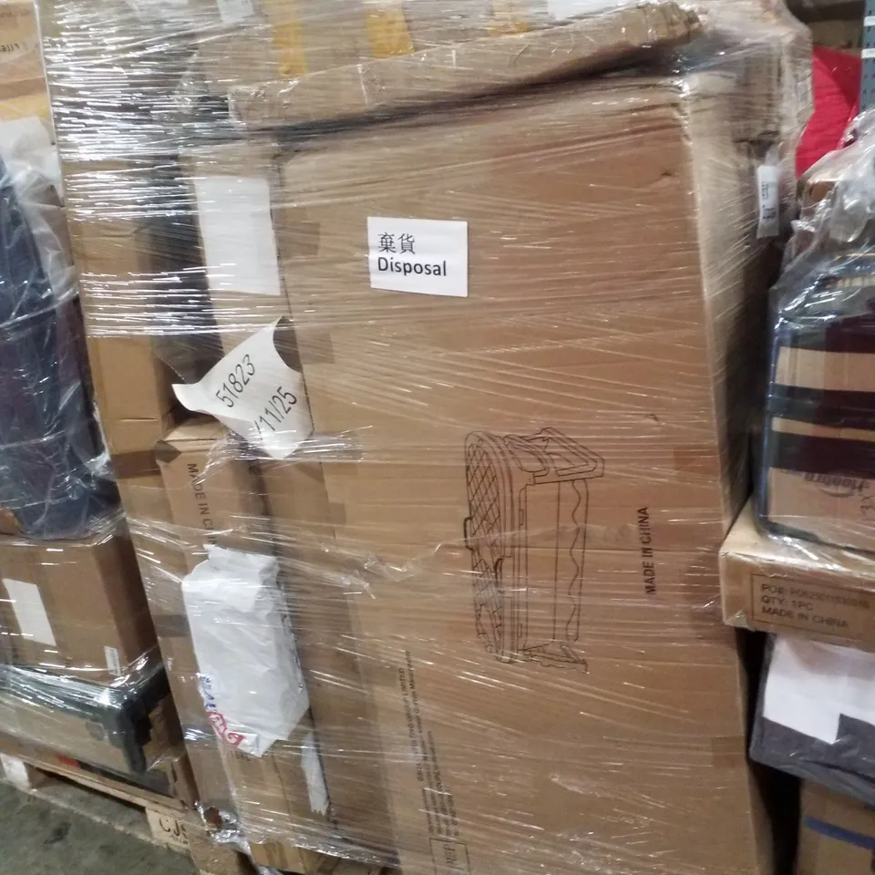 PALLET CONTAINING ASSORTED PRODUCTS INCLUDING CAKE STANDS, SEWING MACHINE & FOLDABLE BATHTUB