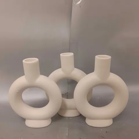 K BY KELLY HOPPEN SET OF 3 SMALL CANDLESTICKS