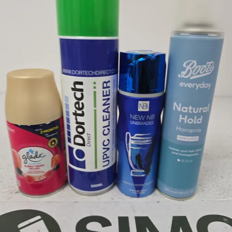 APPROXIMATELY 15 ASSORTED AEROSOLS TO INCLUDE DEODORANT , HAIRSPRAY AND UPVC CLEANER