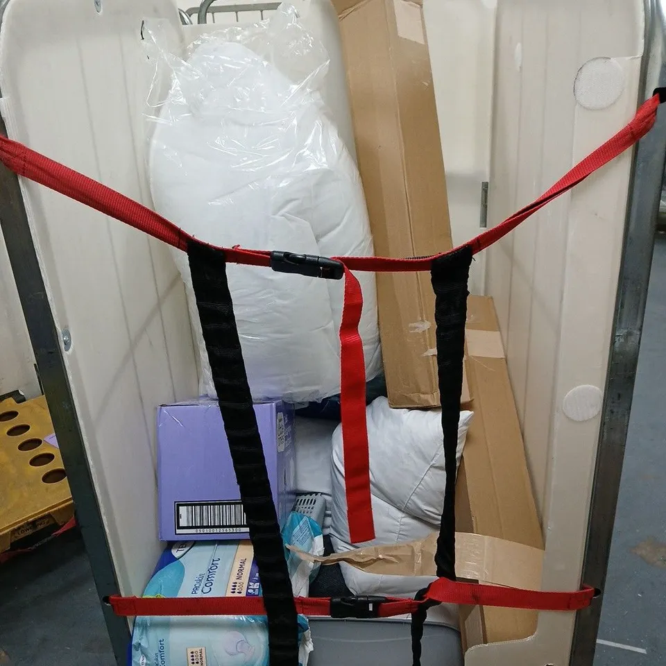CAGE OF APPROXIMATELY 10 ASSORTED ITEMS TO INCLUDE SUPPORT PILLOW, BABY WIPES, TENA COMFORT ETC