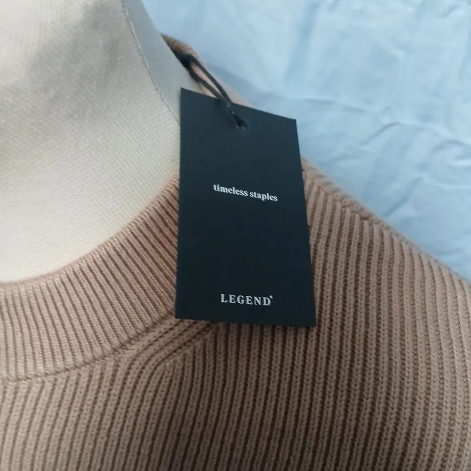LEGEND LONDON RIDGE KNIT SWEATSHIRT – BROWN, SIZE M