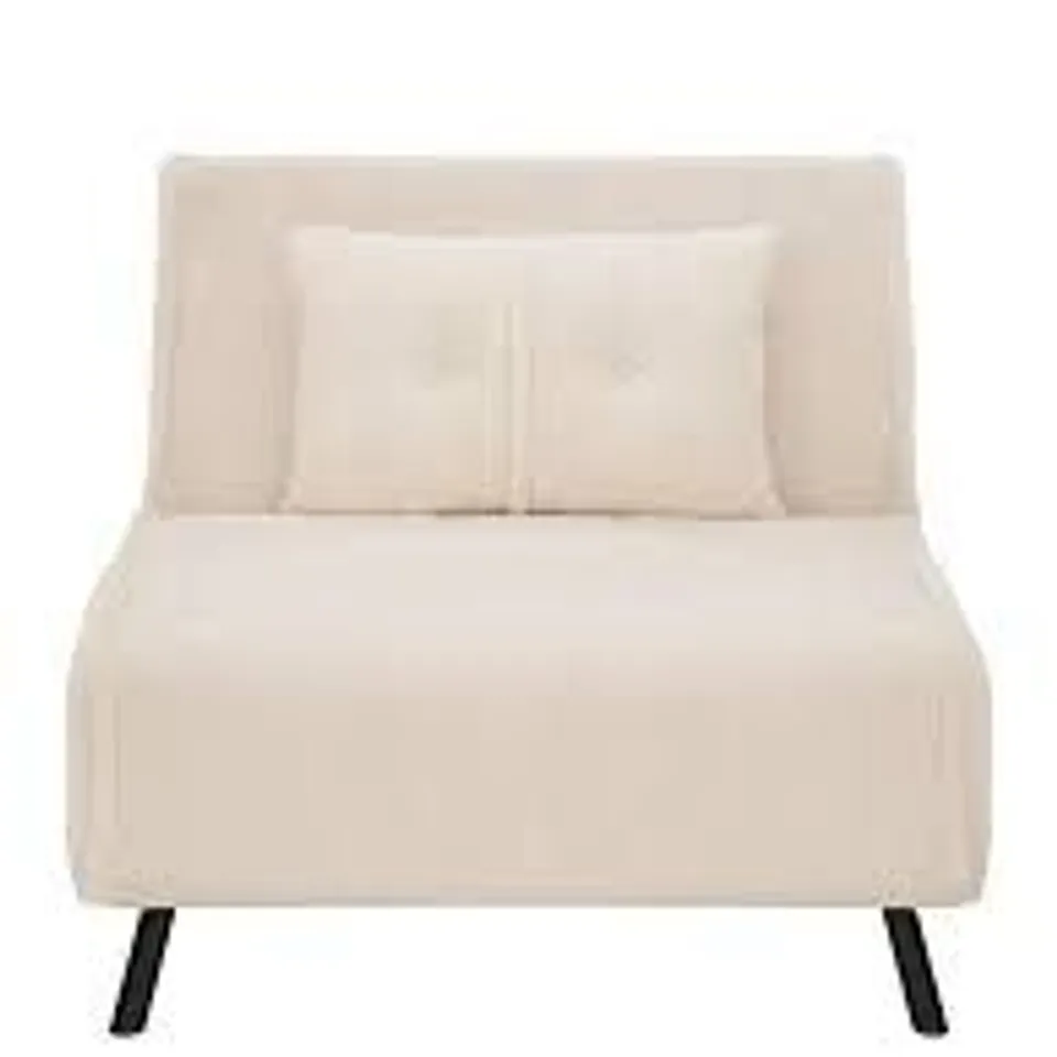 BOXED WHITE SHERPA SINGLE SOFABED (1 BOX)