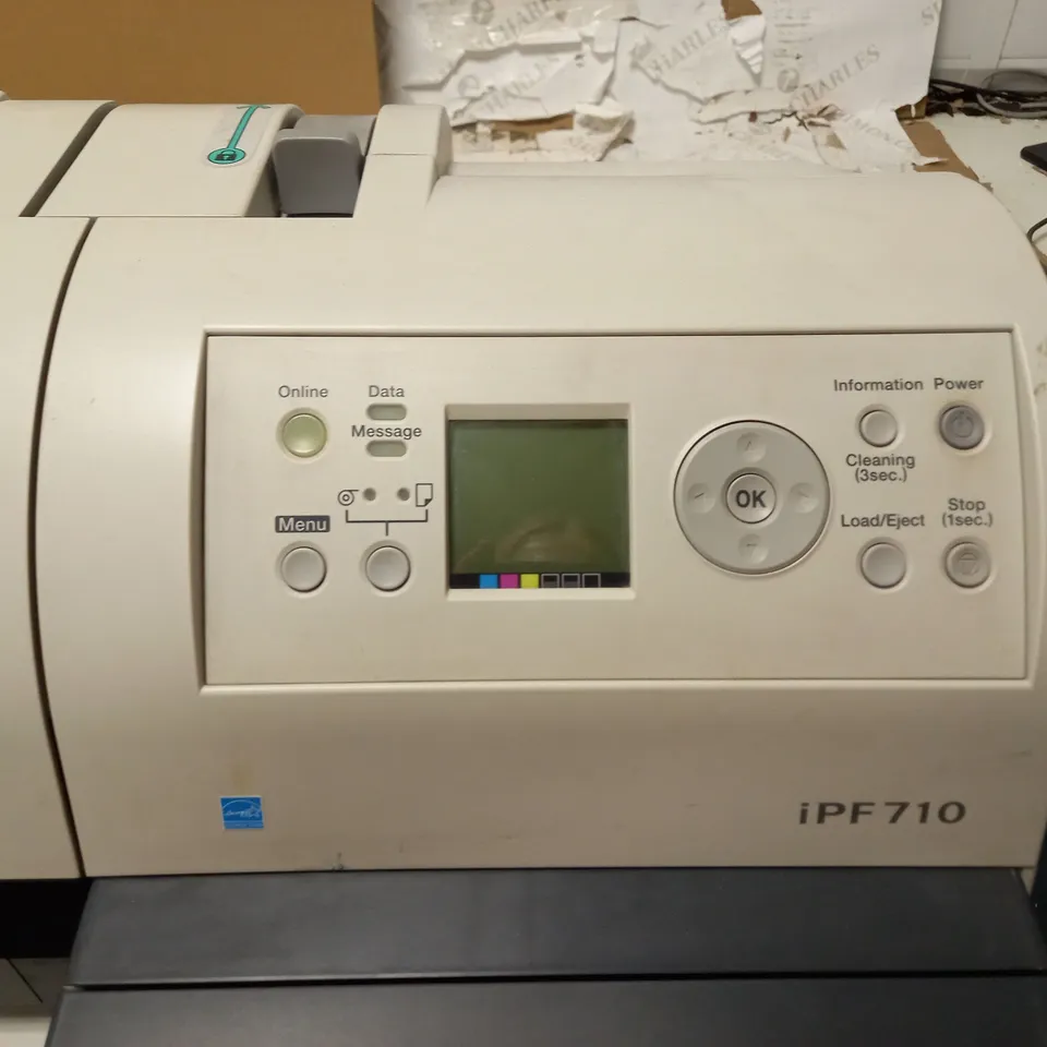 CANON IMAGEPROGRAF IPF710 WITH TWO ROLLS OF UNCOATED INKJET PAPER (1 x 90gsm [914x45mm] & 1 x 80gsm [841x45mm]) AND TWO PACKS OF BLACK INK (PFI-102BK) - COLLECTION ONLY