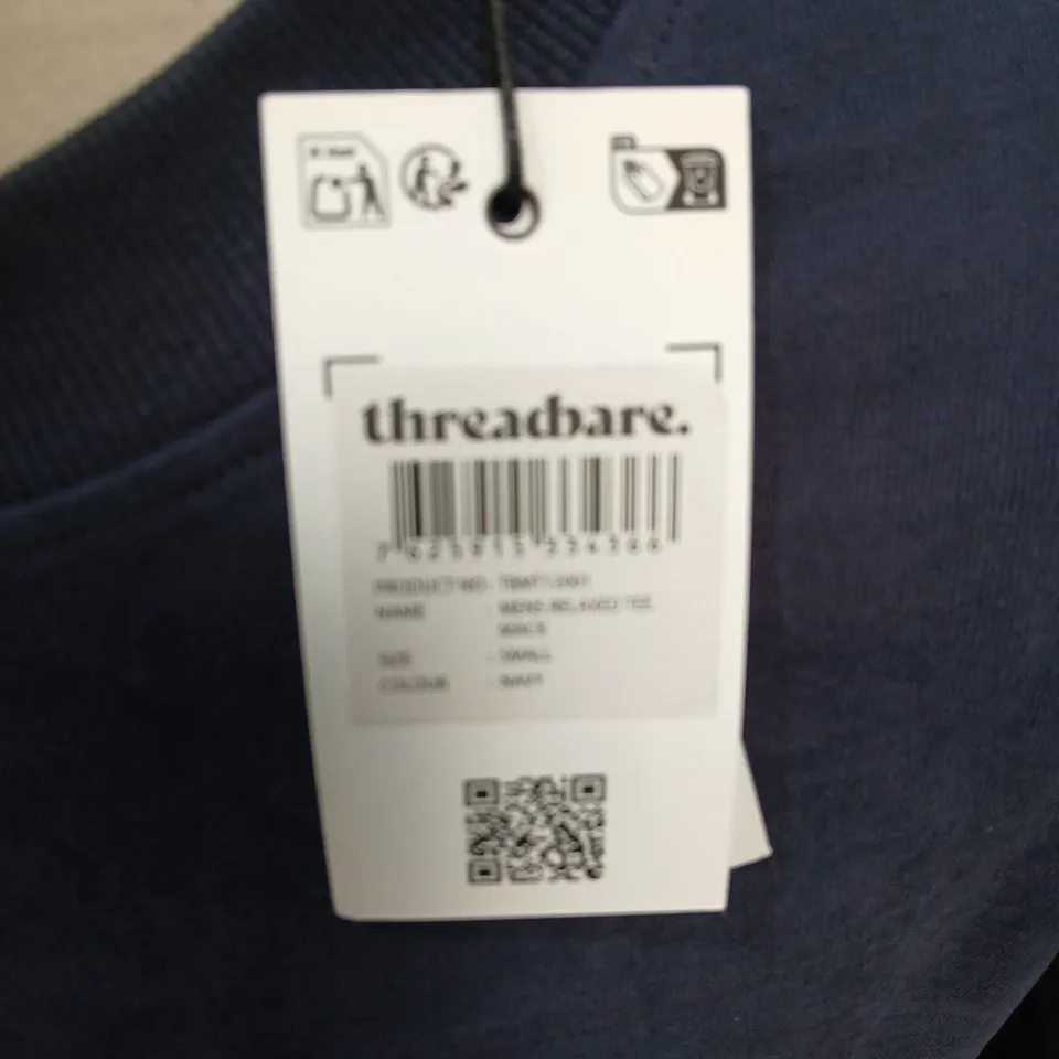 THREADBARE NAVY LONG-SLEEVE TOP WITH PROVENCE PRINT – TAG ATTACHED - SIZE S
