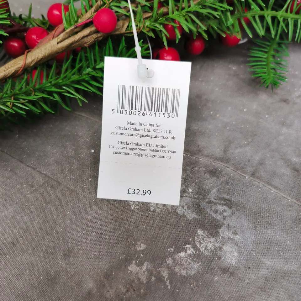 BOX 6 X 2 GISELA GRAHAM RED BERRY GARLANDS (12 IN TOTAL)