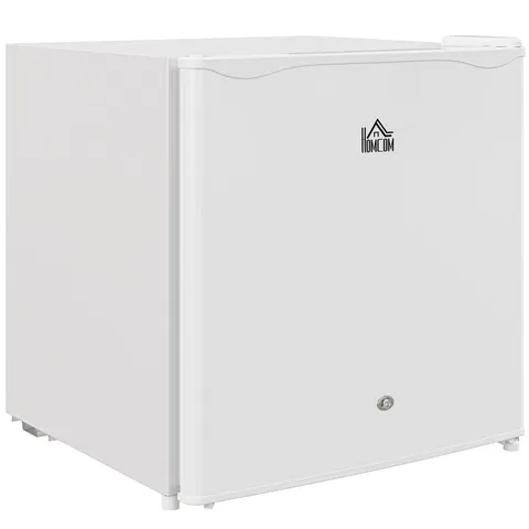 BOXED HOMCOM 46 LITRE LOCKABLE COUNTERTOP FRIDGE - CREAM WHITE