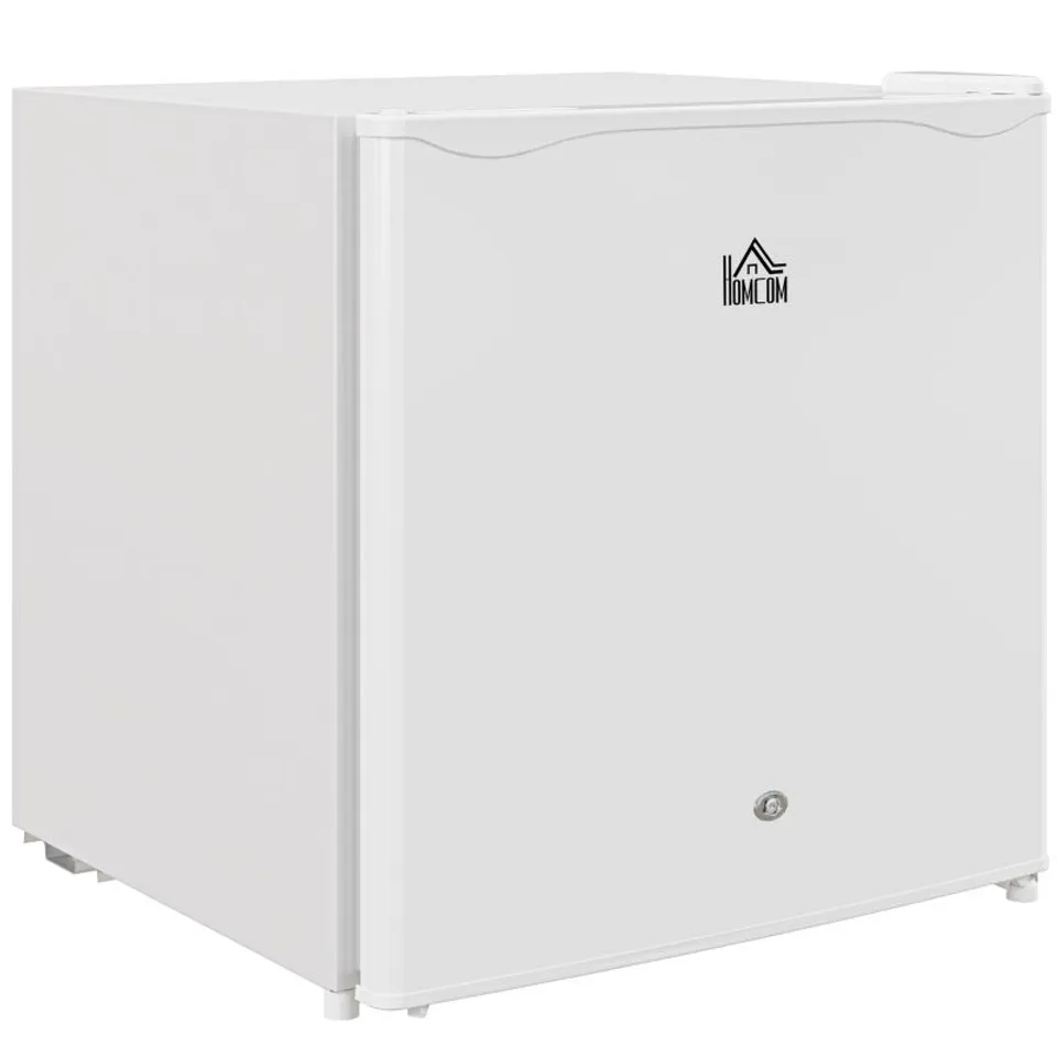 BOXED HOMCOM 46 LITRE LOCKABLE COUNTERTOP FRIDGE - CREAM WHITE