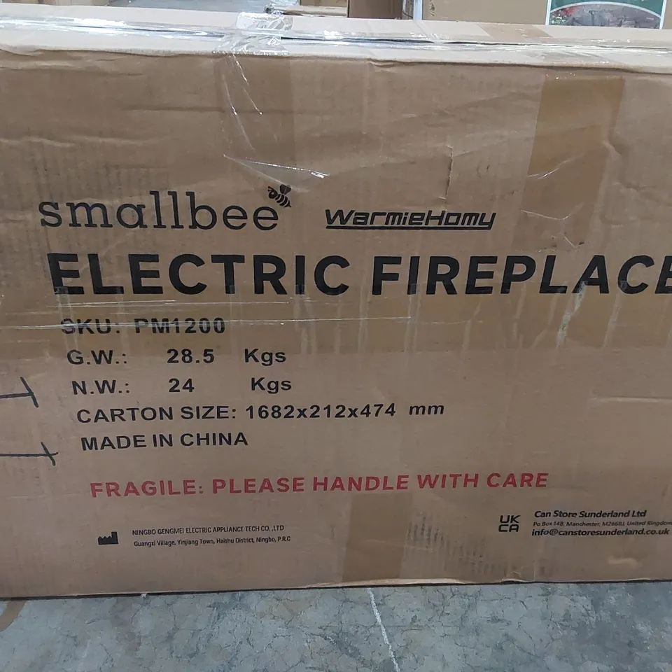 BOXED SMALLER WARMIEHOMY ELECTRIC FIREPLACE (1 BOX)