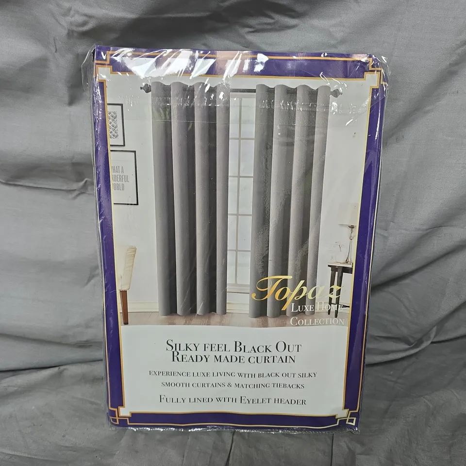 TOPAZ LUXE HOME COLLECTION SILKY FEEL BLACK OUT CURTAINS - 66 X 54"