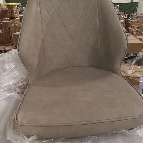 BOXED SET OF 2 GREY FAUX LEATHER DINING CHAIRS