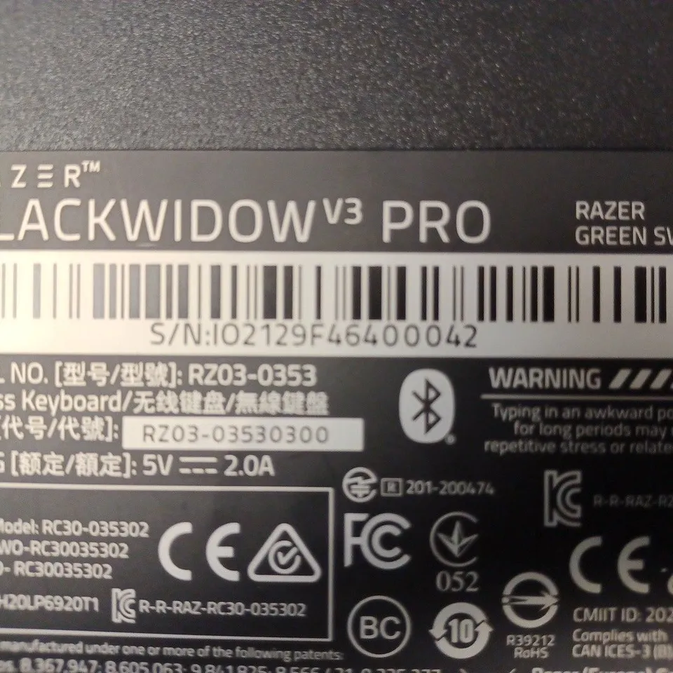 RAZER BLACKWIDOW V3 PRO WIRELESS MECHANICAL GAMING KEYBOARD 