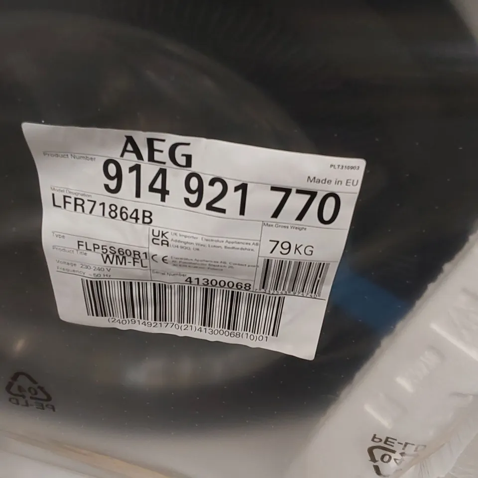 AEG 7000 SERIES PRO STEAM 8Kg WASHING MACHINE WHITE Model LFR71864B RRP £709