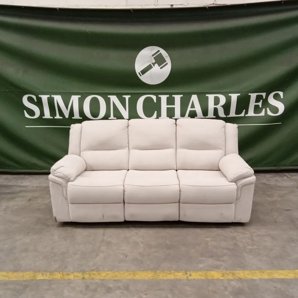 ALBION FABRIC 3 SEATER HIGH BACK MANUAL RECLINER SOFA RRP £749