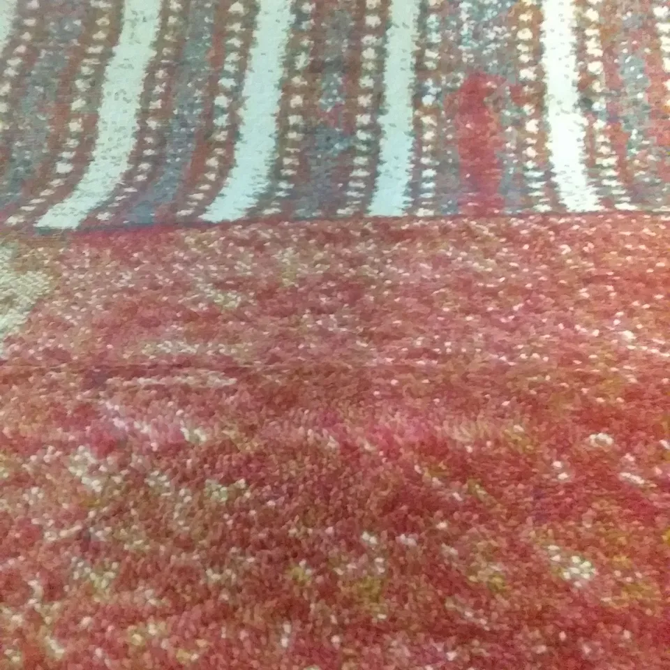 TULSA GEOMETRIC RED IVORY RUG - 120 X 160CM