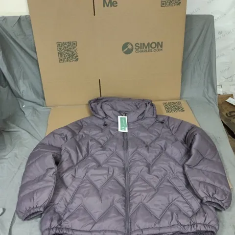 LA MARE QUILTED PUFFER JACKET – UK L – PURPLE