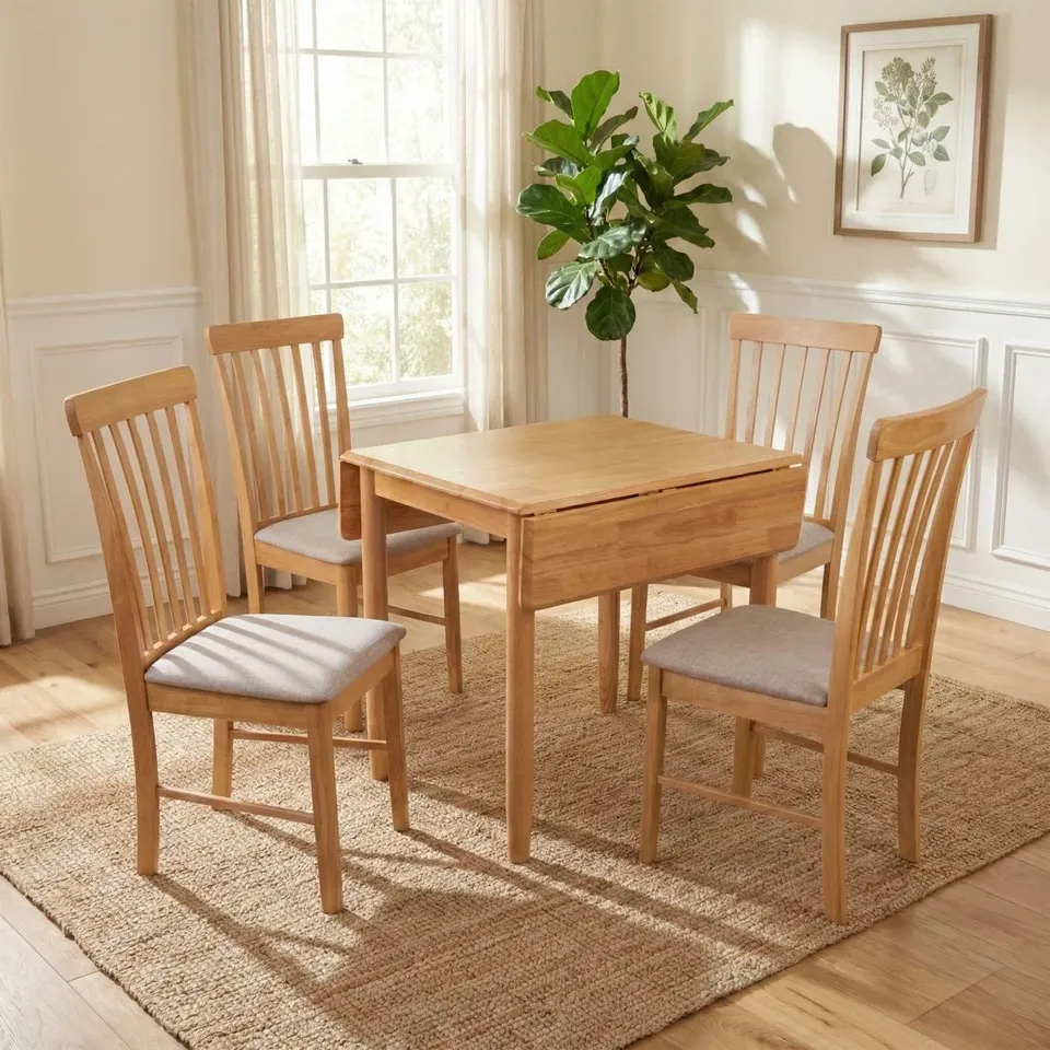 BOXED ANKRUM SOFIE EXTENDABLE DROP LEAD SOLID OAK TABLE - LIGHT OAK (1 BOX)