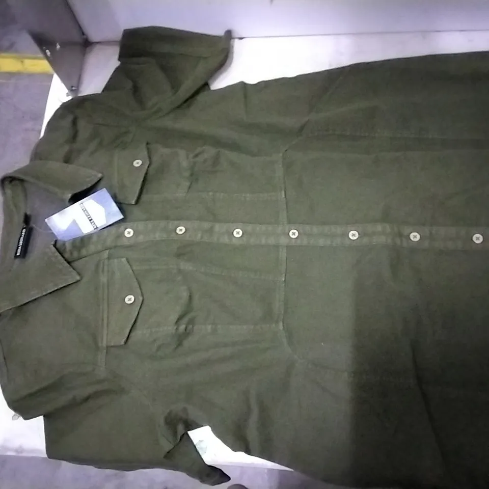 BOX CONTAINING NINA LEONARD DENIM GREEN  DRESS SIZE 3XL, 12 PCS 