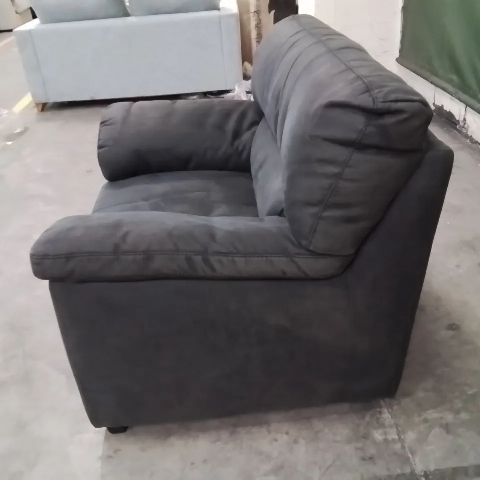 QUALITY DESIGNER BLACK FABRIC UPHOLSTERED ARMCHAIR