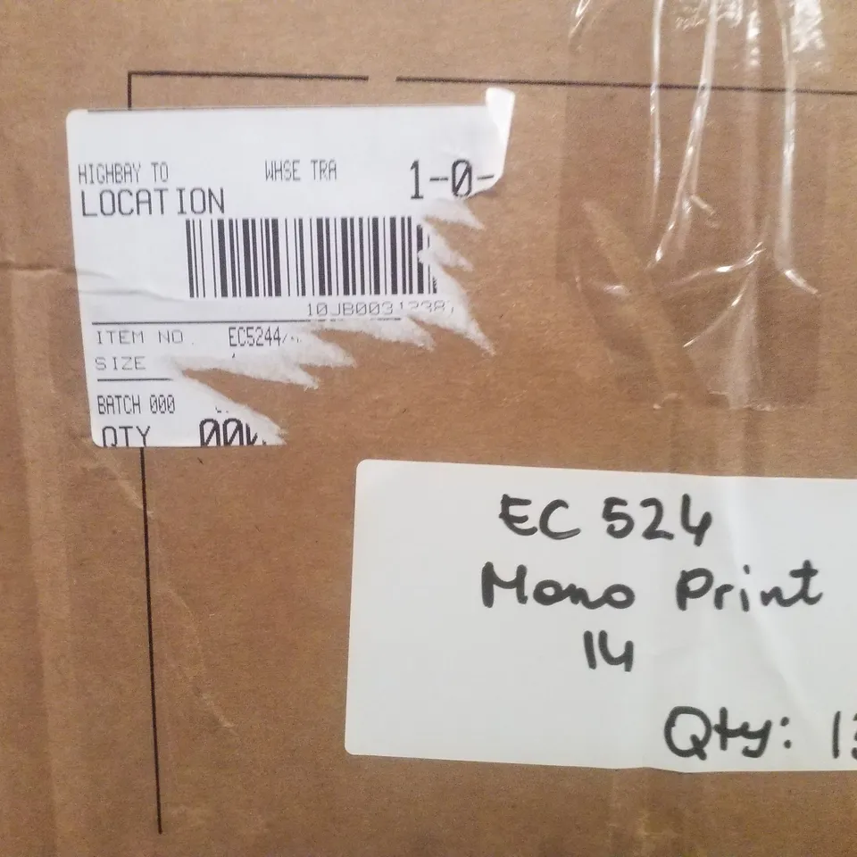 BOX CONTAINING APPROXIMATELY 13X BRAND NEW JD WILLIAM'S TOP - COLOUR MONO PRINT - SIZE 14