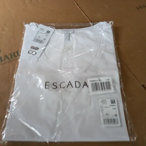BAGGED ESCADA SPORTS WHITE T-SHIRT - L
