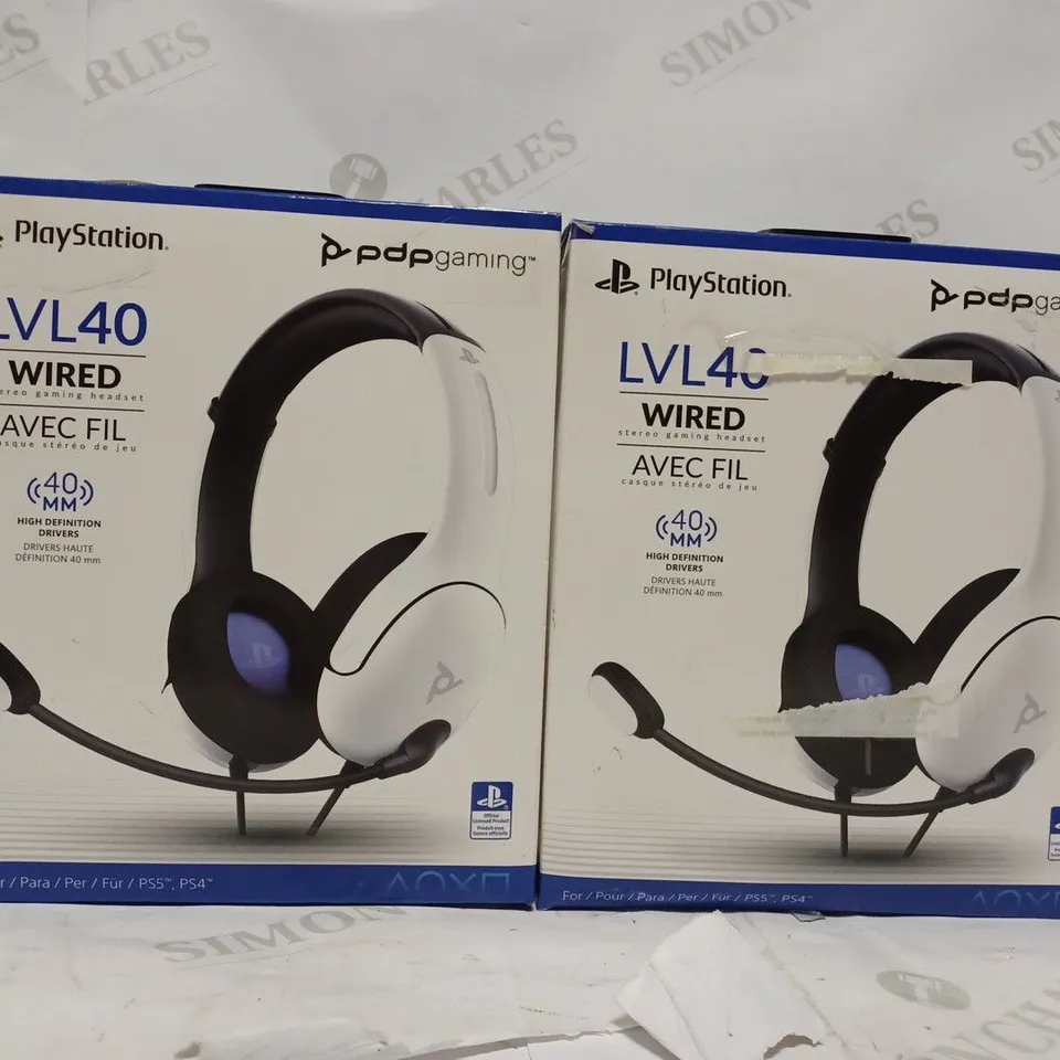 LOT OF 2 OXED PDP GAMING LVL40 WIRED STEREO GAMING HEADSET - PLAYSTATION 5 & 4