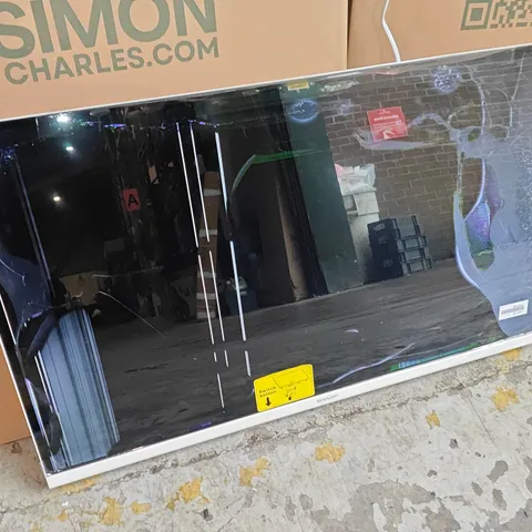 BOXED SHARP 32" SMART LED HD TV - WITH REMOTE - POWERS ON - DAMAGED SCREEN 