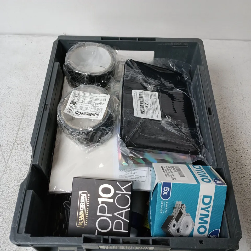 APPROXIMATELY 10 ASSORTED HOUSEHOLD ITEMS INCLUDING CARTRIDGE SYSTEM, DECORATORS VARNISH, METAL PARTS ETC.