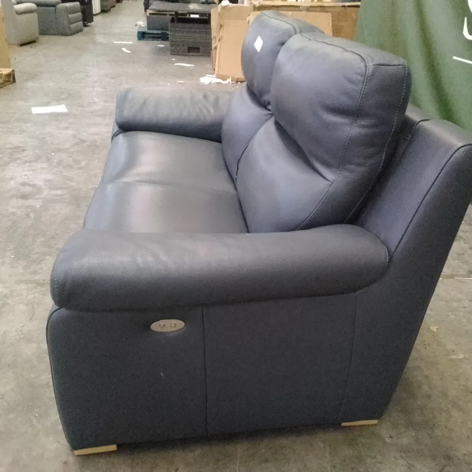 QUALITY ITALIAN DESIGNER MORENO 2 SEATER MAXI ELECTRIC RECLINER SOFA - DARK GREY LEATHER 