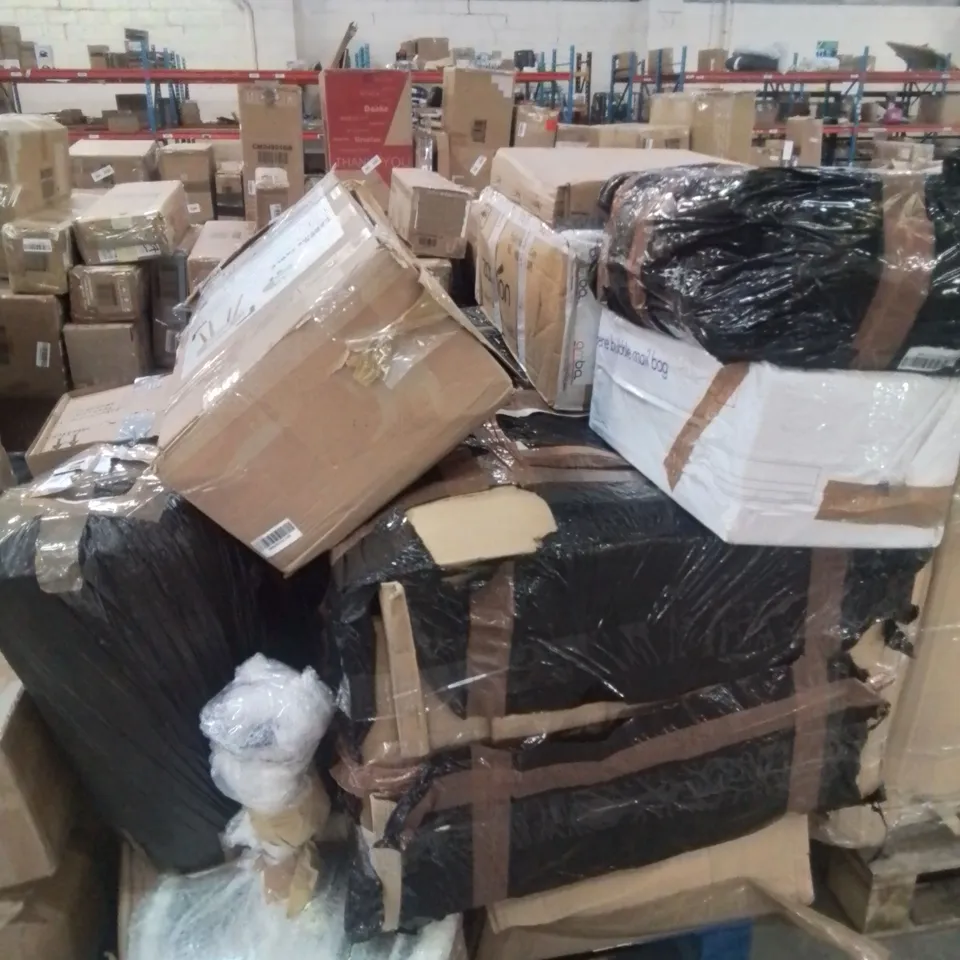 PALLET CONTAINING VARIOUS INCOMPLETE BOXED FURNITURE PARTS AND OTHER HOUSEHOLD ITEMS ETC.