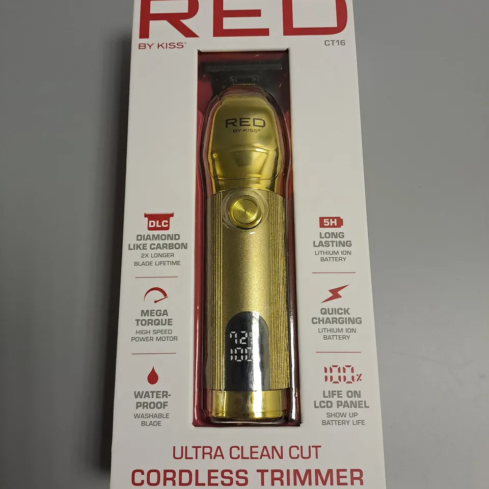 BOXED RED BY KISS ULTRA CLEAN CUT CORDLESS TRIMMER - CT16
