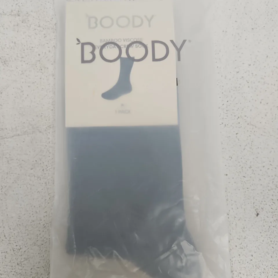BOODY EVERYDAY CREW SOCKS – BLACK, UK 6–10