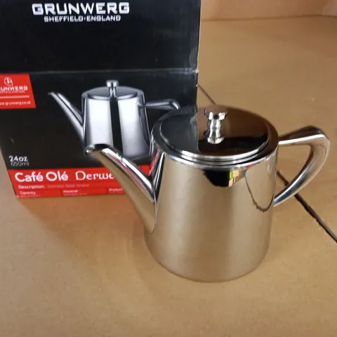 BOXED GRUNWERG 650ML CAFÉ OLE STAINLESS STEEL TEAPOT