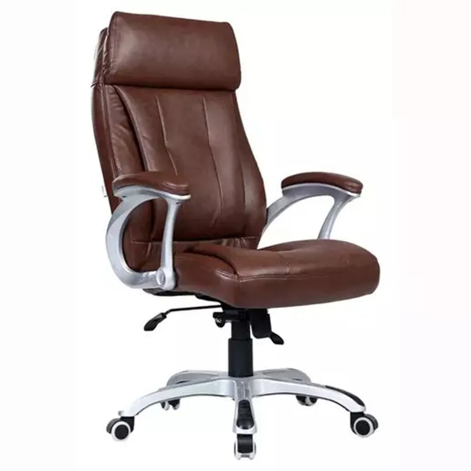 BOXED MODINI LEATHER OFFICE CHAIR BROWN 