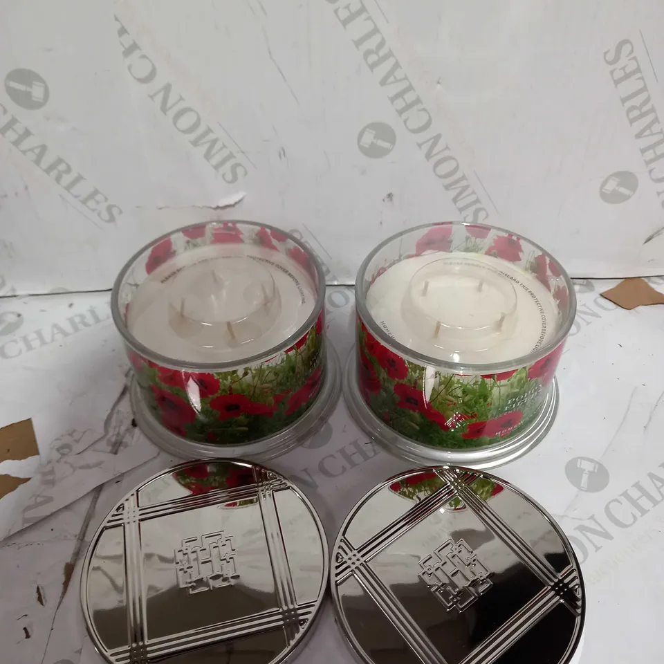 HOMEWORX BY HARRY SLATKIN SET OF 2 POPPY FIELDS 4 WICK CANDLES