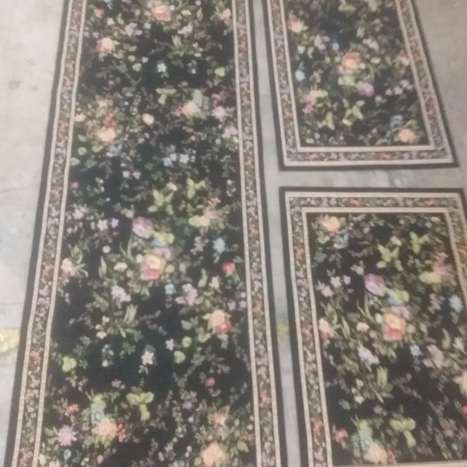 COSTANZO FLATWEAVE 3-PIECE BLACK RUG 