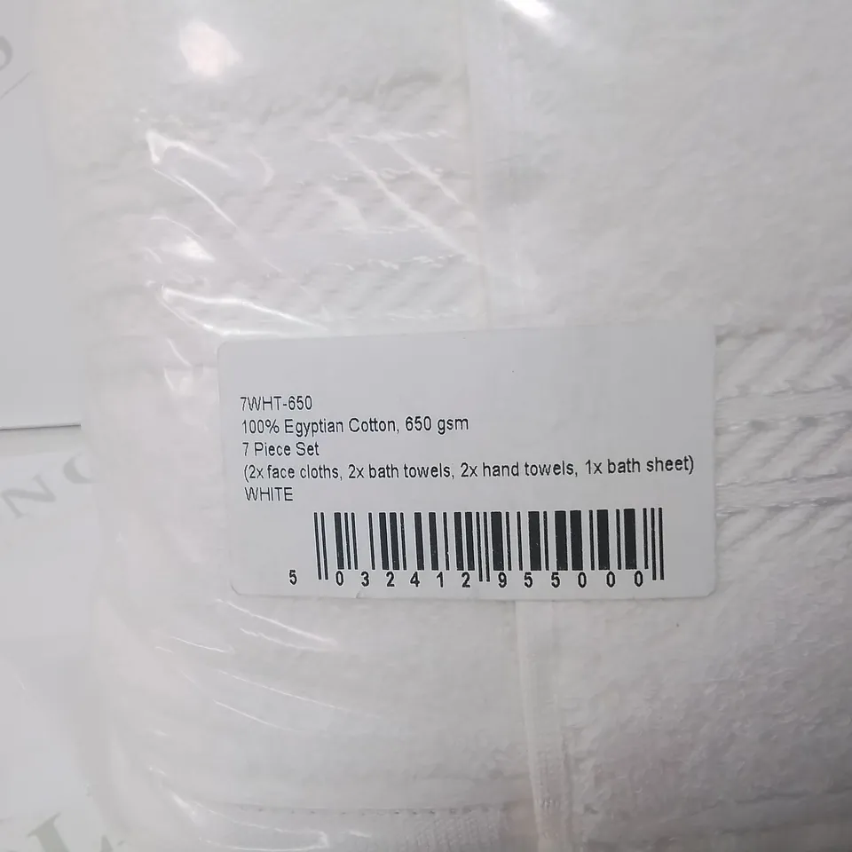 BAGGED 7-PIECE WHITE TOWEL SET