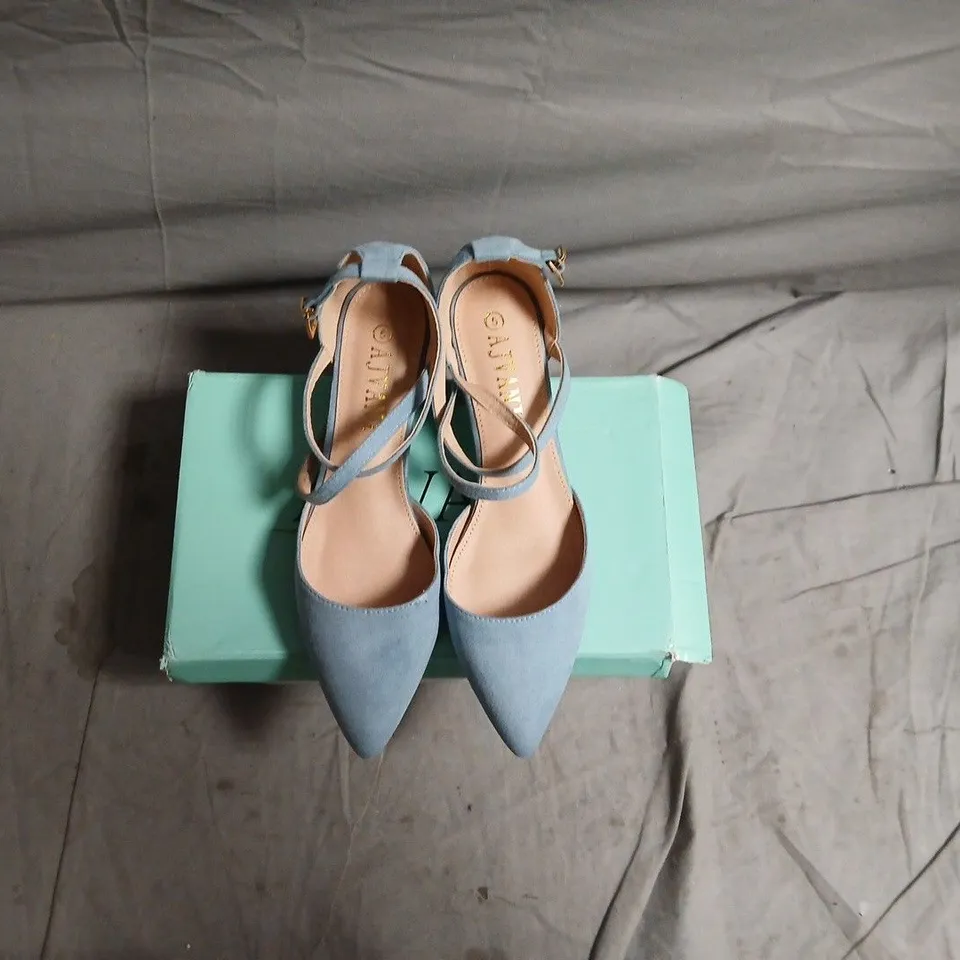 AJVANI COLLECTION PALE BLUE SUEDE HIGH HEELS – UK 5 (EU 38)