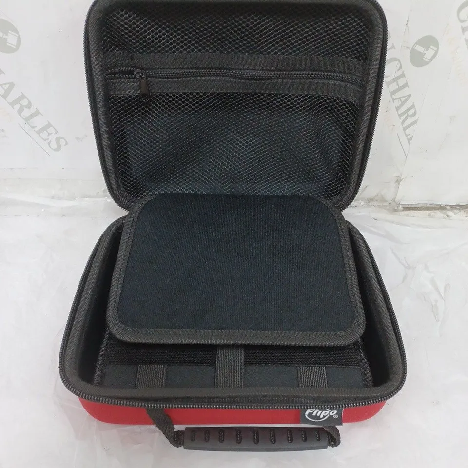 BOXED LOT OF 2 RED STORAGE CASES BY FLIPO