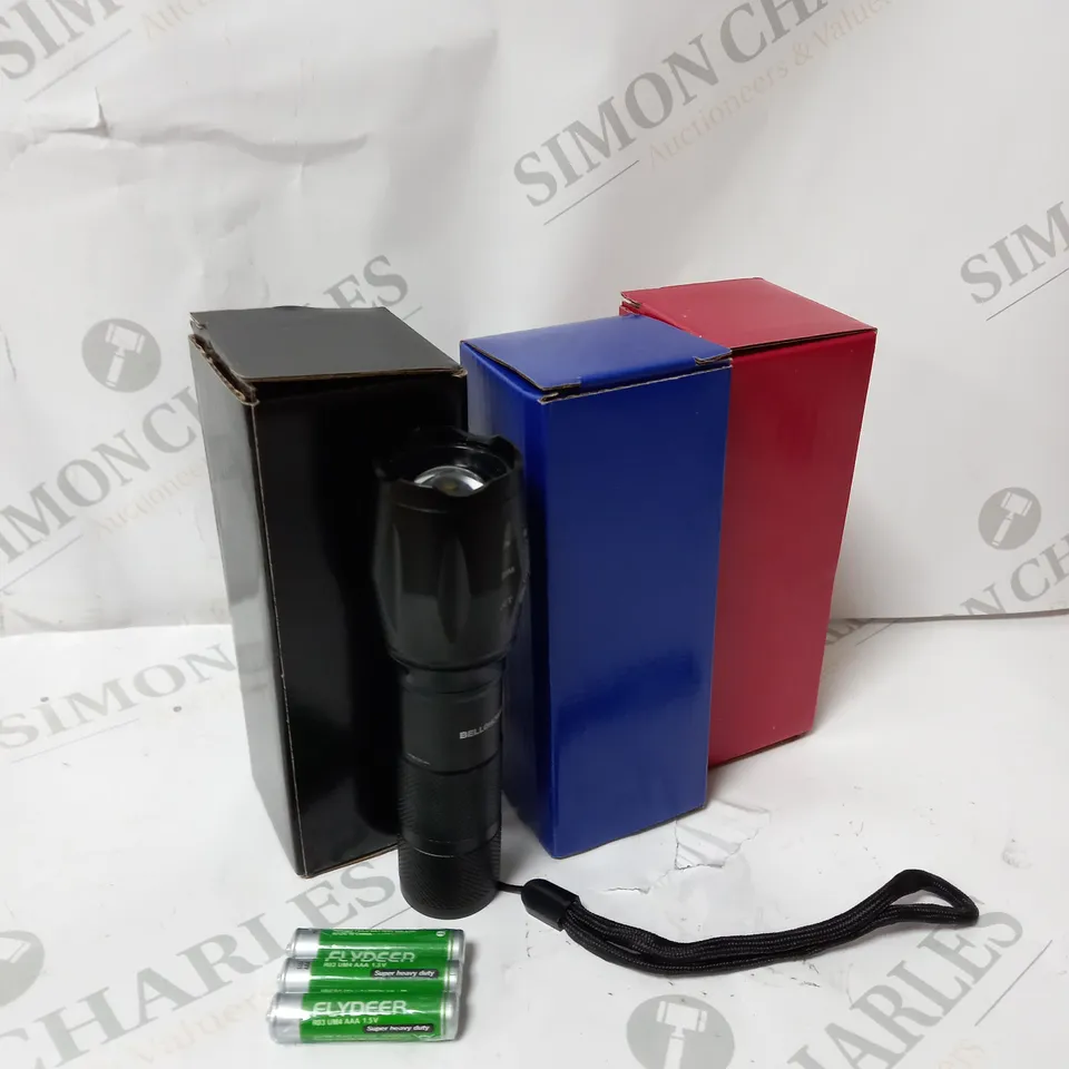 SET OF 3 TOURCHES BLACK/RED/BLUE
