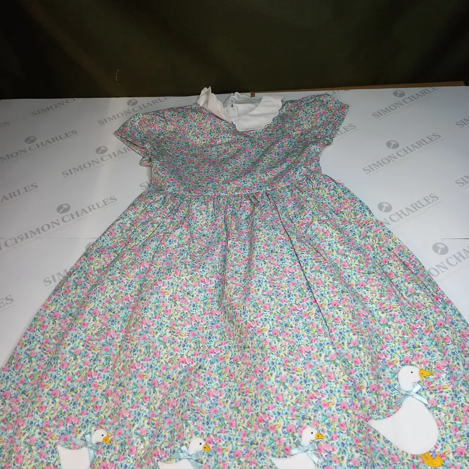 JEMIMA PETAL COLLARED MULTI FLORAL DRESS SIZE 10/11 YEARS