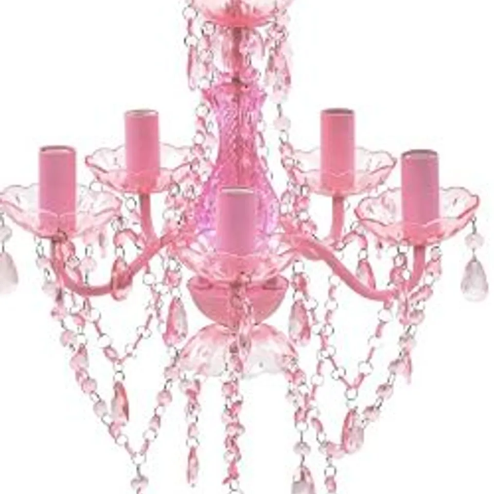 BOXED VIDA XL CH-LAMP 5E14 5-LIGHT CANDLE STYLE CHANDELIER ROSE/PINK