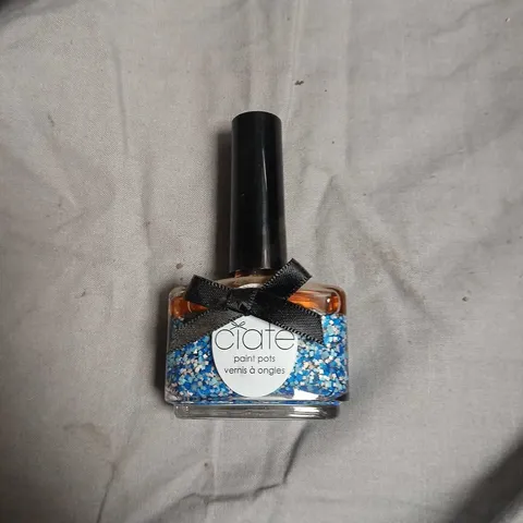 BOX OF APPROXIMATELY 108 CIATE PAINT POTS NAIL POLISH – BLUE GLITTER-NO EXPIRY DATE SHOWN 