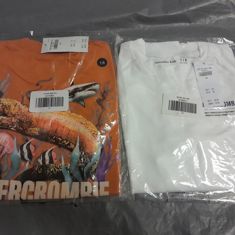 LOT OF 2 BAGGED ABERCROMBIE & FITCH KIDS CLOTHING ITEMS - BOTH 7/8