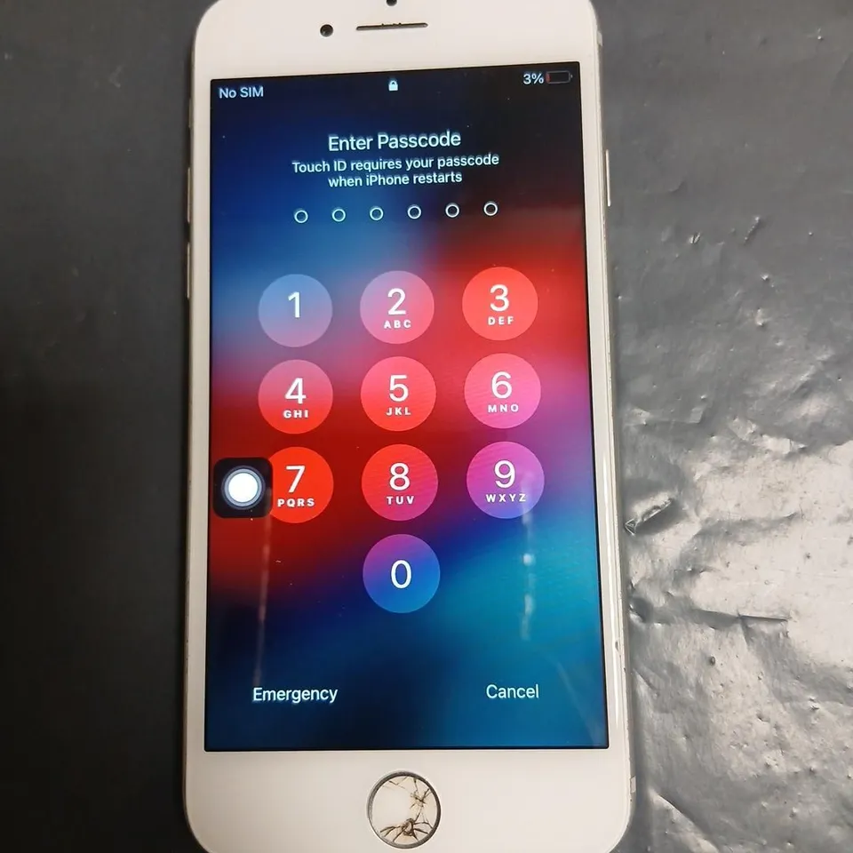 Apple iPhone Smartphone – Front passcode screen, cracked home button