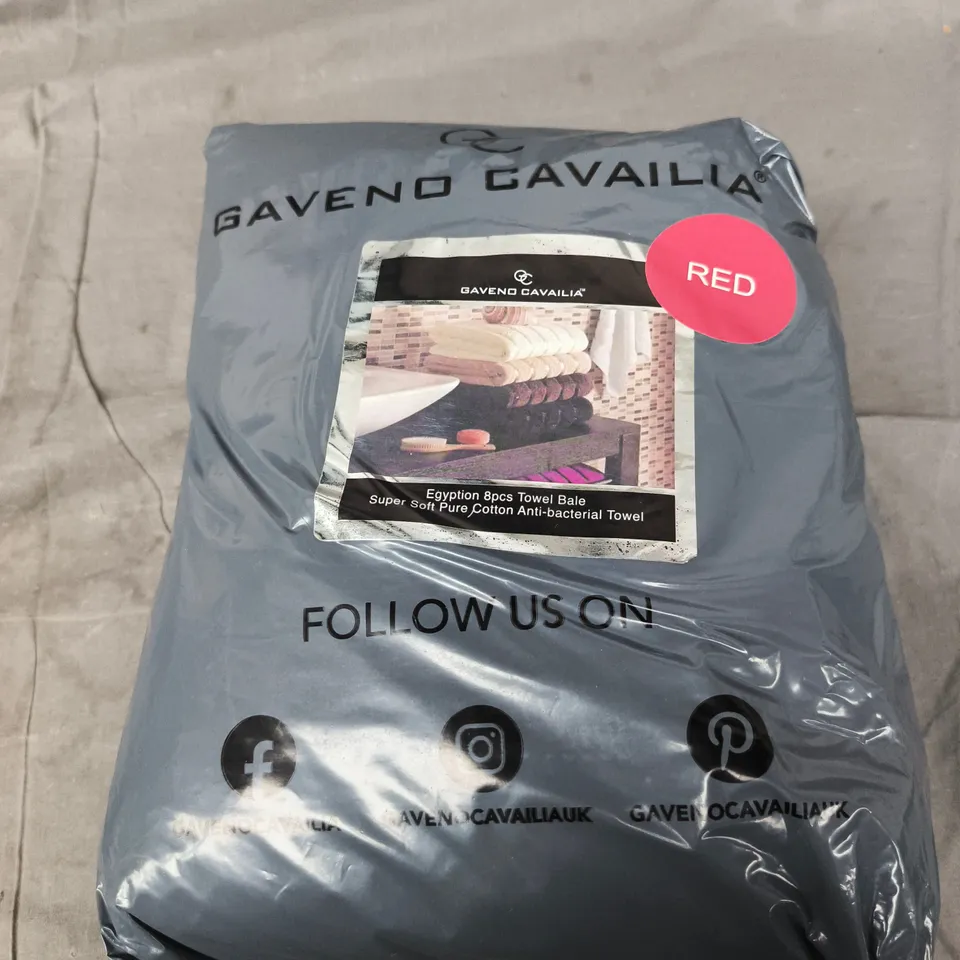 GAVENO CAVAILIA EGYPTIAN 8PC TOWEL BALE – RED