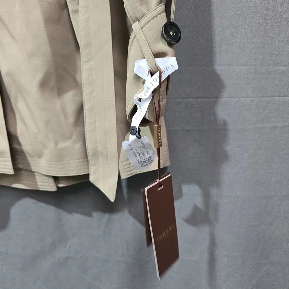 BEIGE JOMODE WOMEN'S TRENCH COAT – DOUBLE-BREASTED WITH BELT