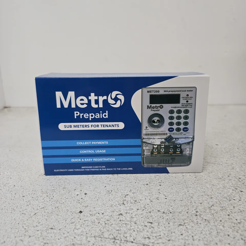 BOXED METRO PREPAID SUB METER FOR TENANTS