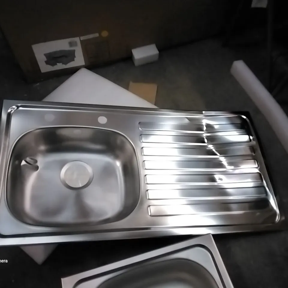 DESIGNER STAINLESS STEEL 1 BOWL WITH DRAINER RECTANGULAR SINK