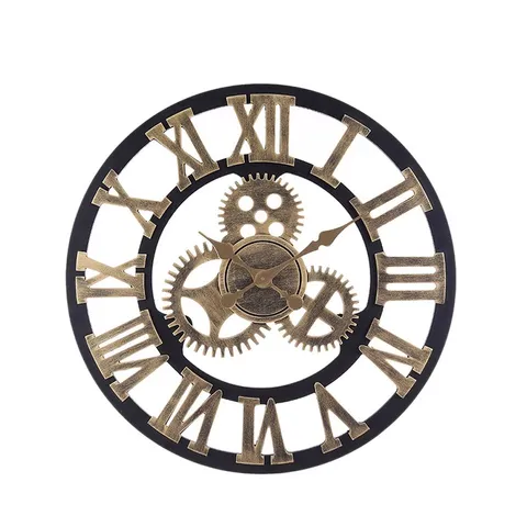 BOXED ABRAHAMS 58CM INDUSTRIAL LARGE RETRO SILENT WALL CLOCK